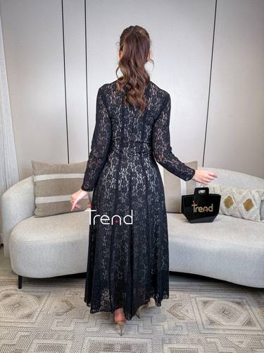 فستان دانتيل أسود كلاسيكي - 2XL