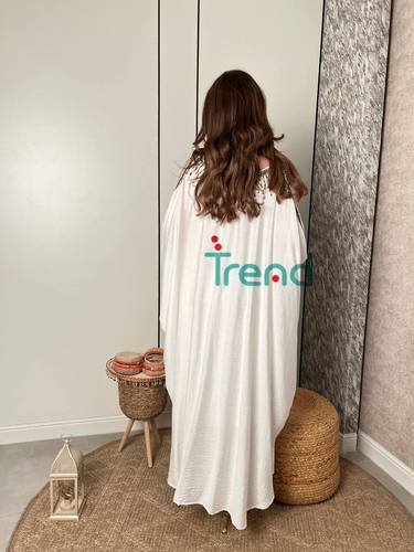 جلابية اكتاف مكشوفة  - Free Size - ابيض