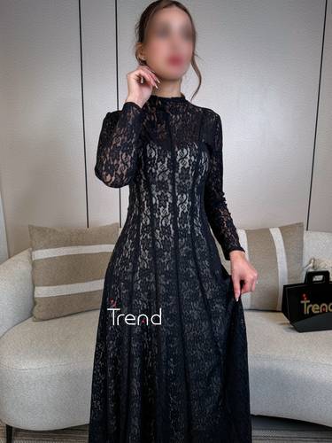 فستان دانتيل أسود كلاسيكي - 2XL