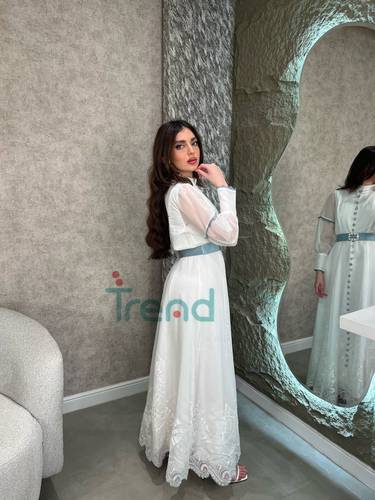 فستان ميلا طويل بحزام سماوي - 3XL