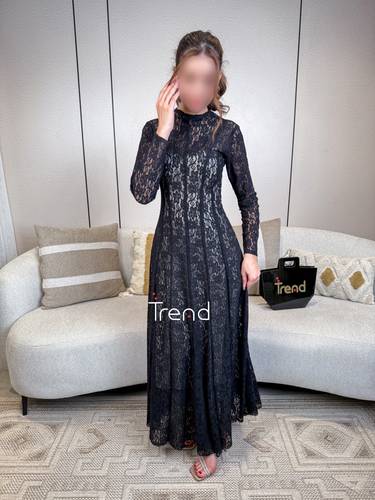 فستان دانتيل أسود كلاسيكي - 2XL