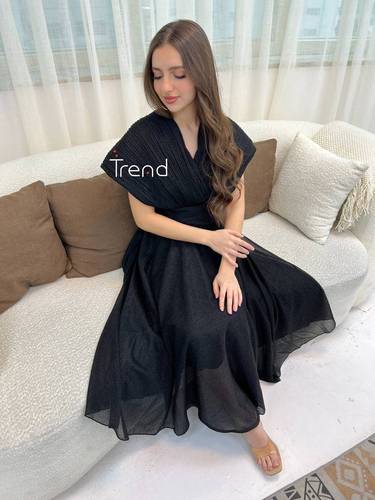 فستان اسود ميد  - S
