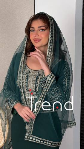 فستان ليكرا بطرحة راس (اخضر) - 3XL