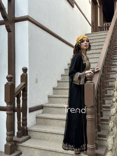 جلابية قطعتين مطرزة  - 2XL