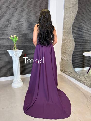 فستان موف بكرستال  - 2XL