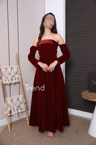 فستان مخمل انيق - XL