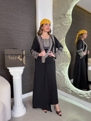 جلابية قطعتين مطرزة - 3XL