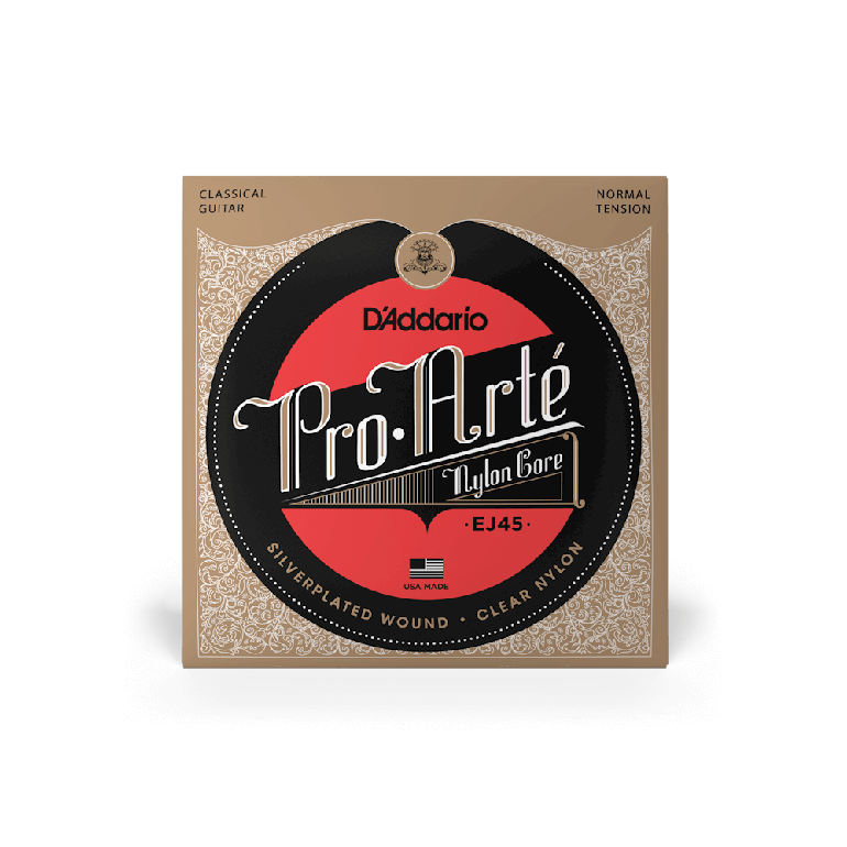 D'Addario NORMAL TENSION Silver Plated Wrap, Nylon Core, Clear Nylon Trebles