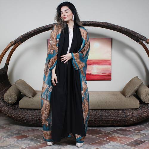 Chiffon abaya with soft silk edges