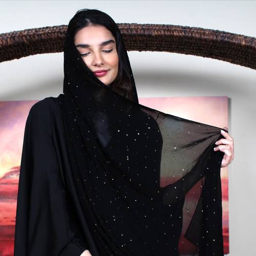 black scarf with shine