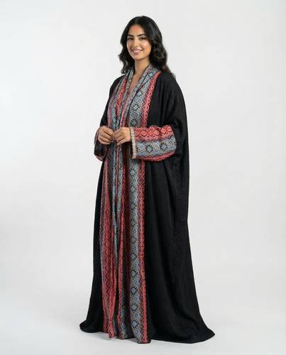 عباية حرير بأطراف قطن أمريكي