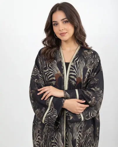 عباية زيبرا نوار