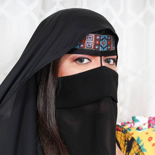 Colorful embroidered burqa