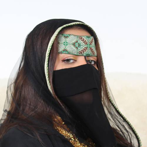 Beautiful green embroidered burqa