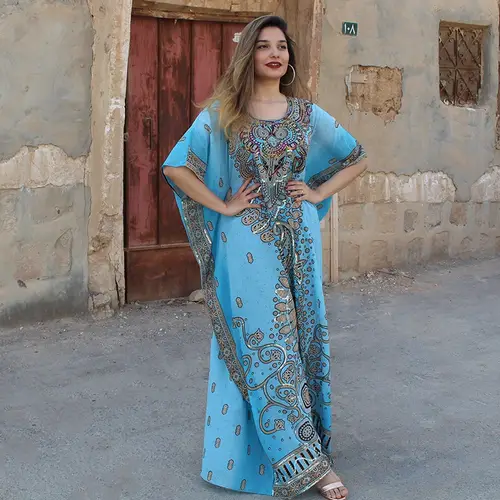 جلابية صيفية بلون أزرق سماوي
