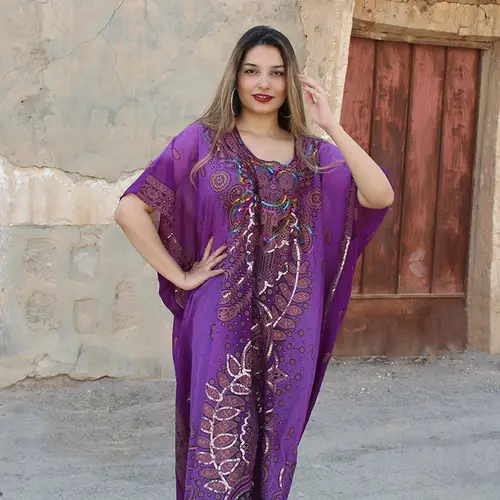 جلابية صيفية اللون بنفسجي ملكي