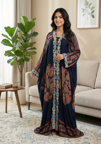 Cotton abaya with elegant patterns