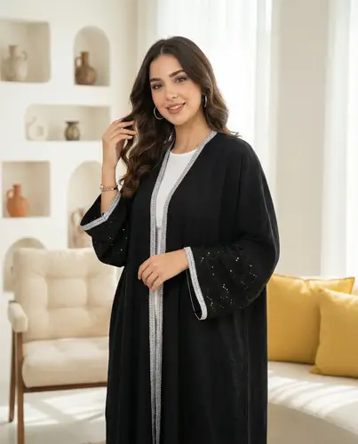 عباية شتوية بأطراف صوف