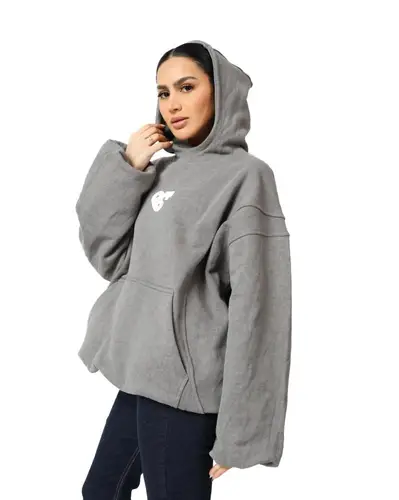 Oversize washed Gray Hoodie | OFF99
