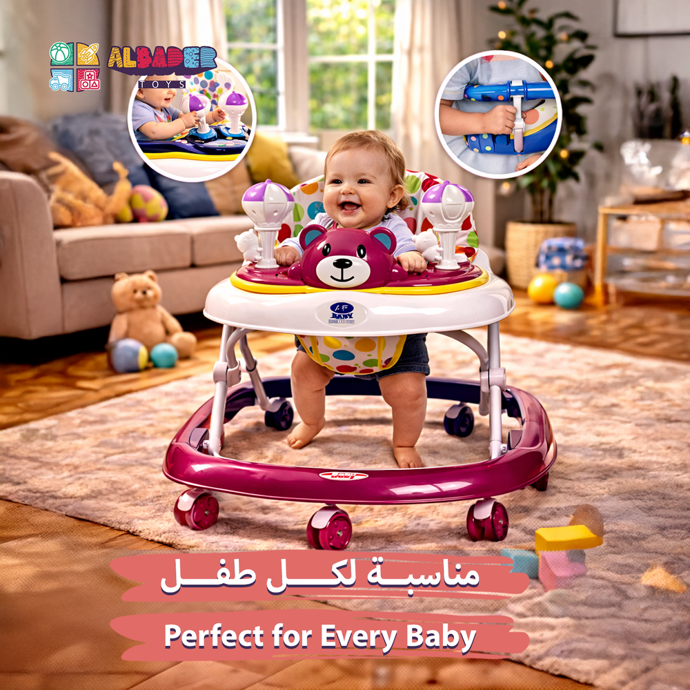  مشايه للمواليد تصميم دبدوب مشاية للأطفال بالعاب قابلة للطي 