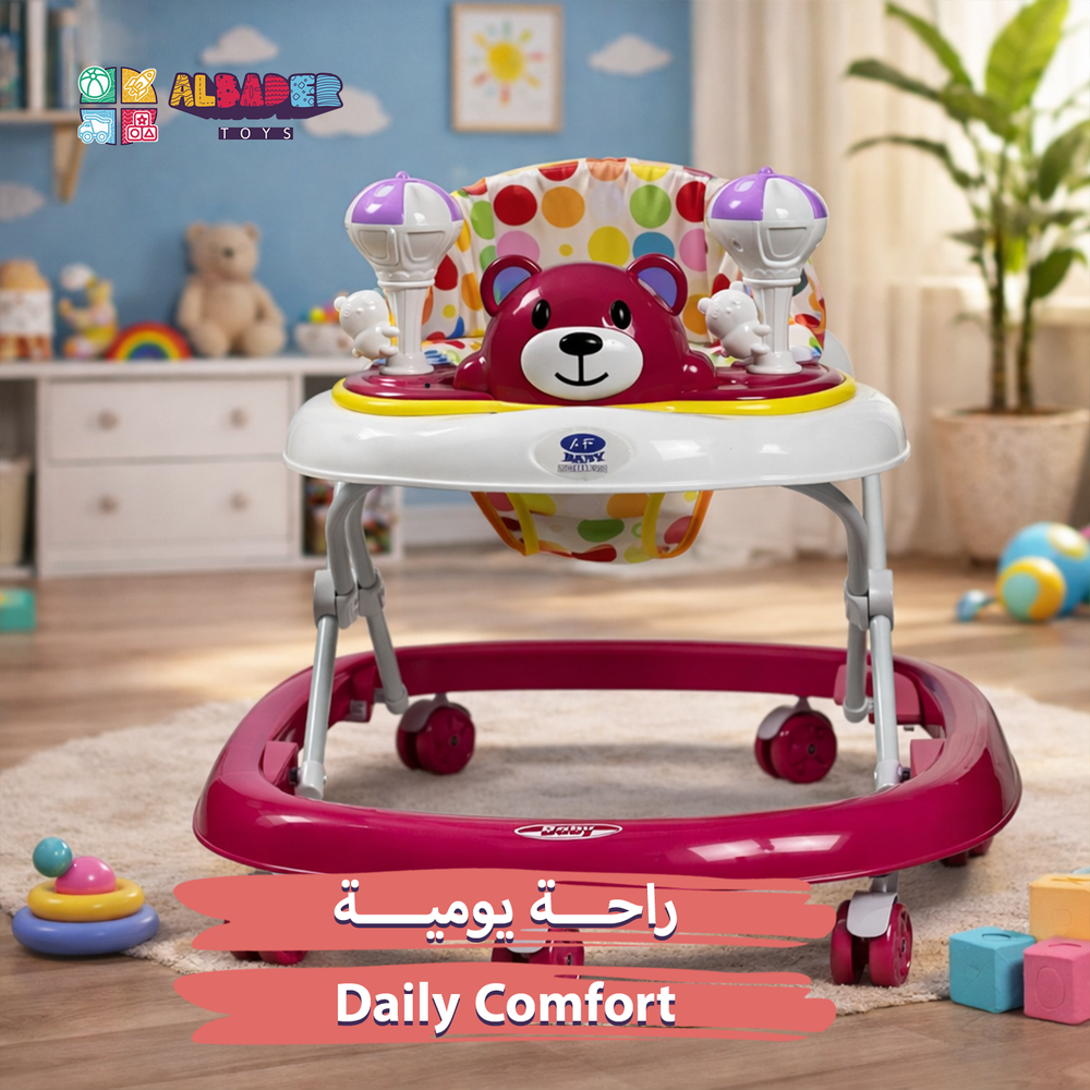  مشايه للمواليد تصميم دبدوب مشاية للأطفال بالعاب قابلة للطي 
