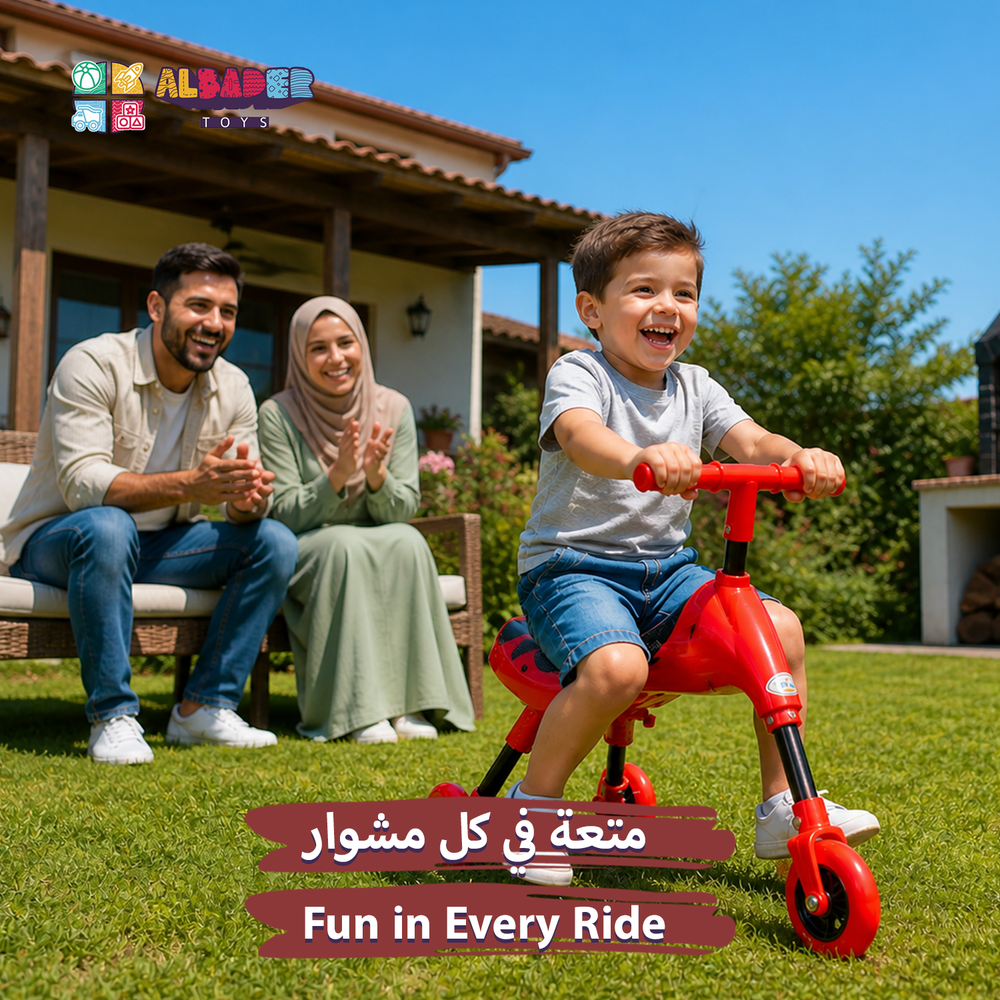  سكوتر أطفال يدوي قابل للطي بتصميم حشرات كرتونية - نحلة وخنفساء مع عجلات ملونة 