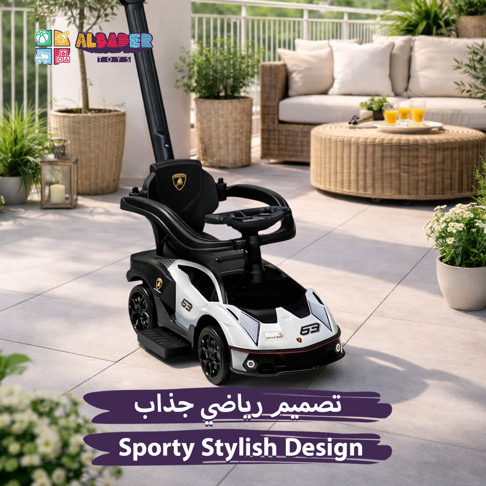  سيارة دف عصا بتصميم لامبرغيني - سياره ركوب اطفال بعصا تحكم 