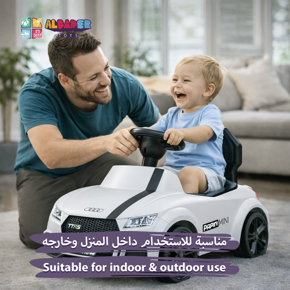  سيارة دف أطفال رياضية بتصميم عصري مع موسيقى وإضاءة - لعبة ركوب للأطفال بعدة ألوان مميزة 