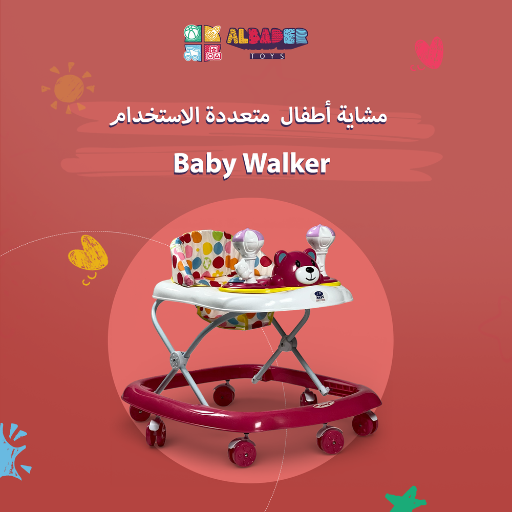  مشايه للمواليد تصميم دبدوب مشاية للأطفال بالعاب قابلة للطي 
