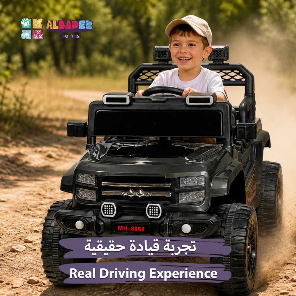  F524 Electric Kids Jeep – Dual-Motor Ride-On Car with Remote Control and Bluetooth in a Stylish Off-Road Design 