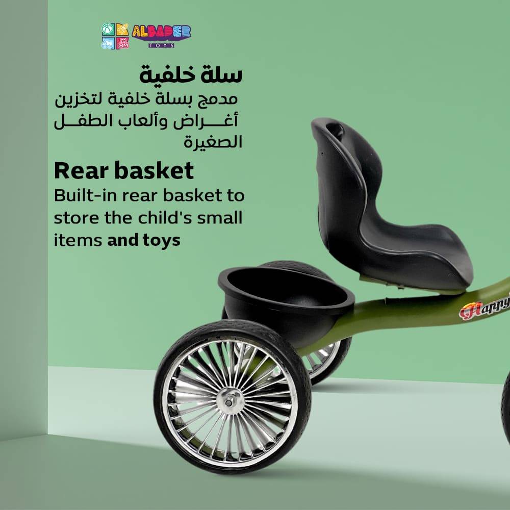  دراجة للاطفال بتصميم دباب مميز - دراجة ثلاثية للاطفال مميزة 