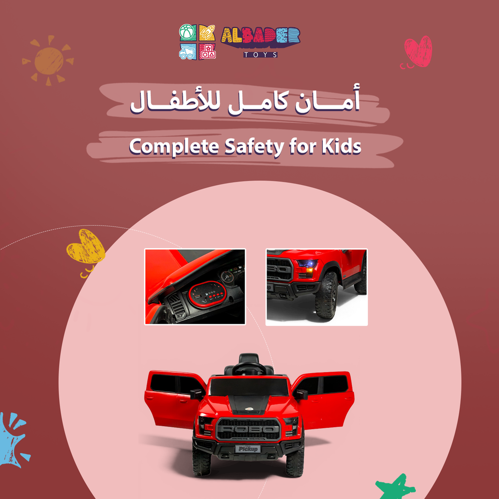  سيارة بيك أب كهربائية للأطفال 12V مع ريموت وبلوتوث 