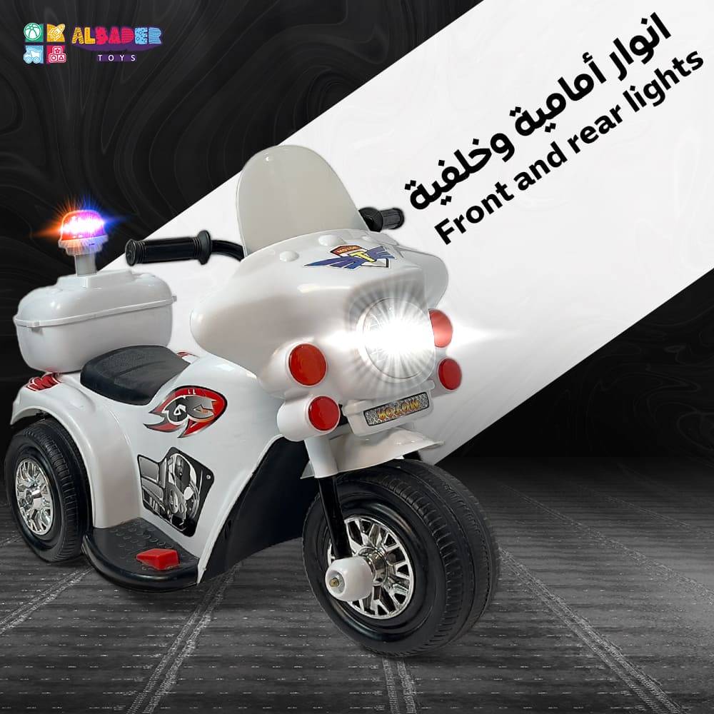  دباب أطفال كهربائي بتصميم شرطة حجم صغير متعدد الألوان 