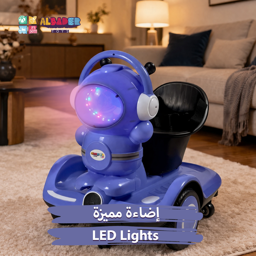  سكوتر هبة للاطفال بتصميم فضائي - سكوتر للاطفال مع يد تحكم 