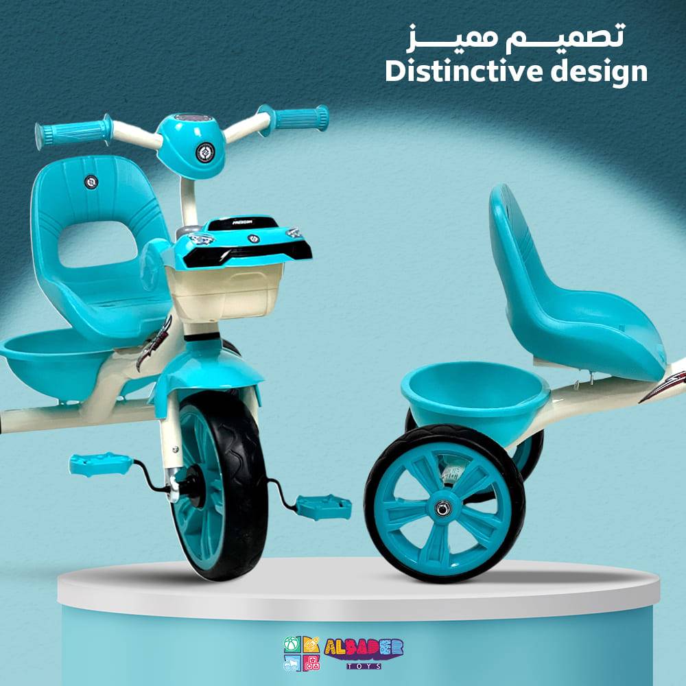  سيكل 3 كفرات بتصميم سيارة مميز - دراجة ثلاثية بمؤثرات مميزة 