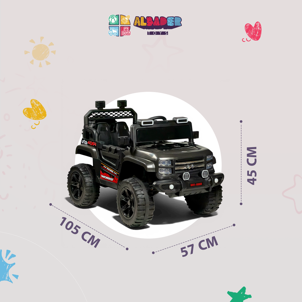  F524 Electric Kids Jeep – Dual-Motor Ride-On Car with Remote Control and Bluetooth in a Stylish Off-Road Design 