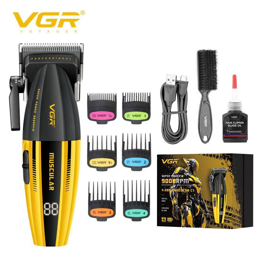 ماكينة حلاقة VGR V-845 الاحترافية بمحرك قوي وشاشة LED (إصدار القوة القصوى 9000RPM)
