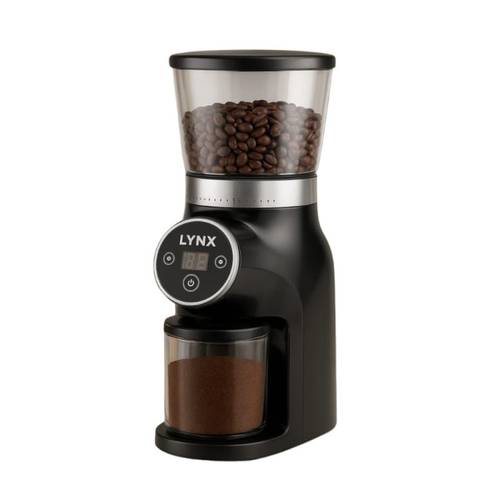 LYNX Electric Coffee Grinder, Burr Mill with 31 Grind Settings, Digital Display, 275g Capacity Bean Holder, Adjustable Grinding for Espresso, Turkish, Arabic Coffee & French Press – LY-CG-1244