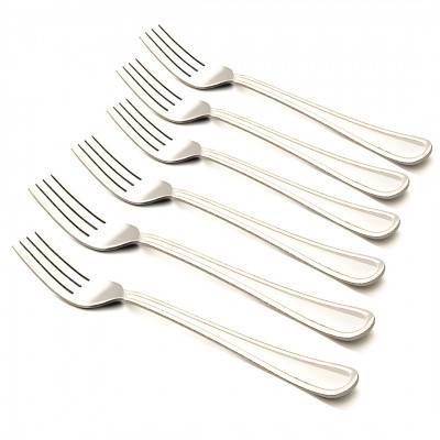 Set of 6-piece steel forks, large size