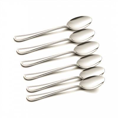 A set of 6-piece steel sweet spoons, small size