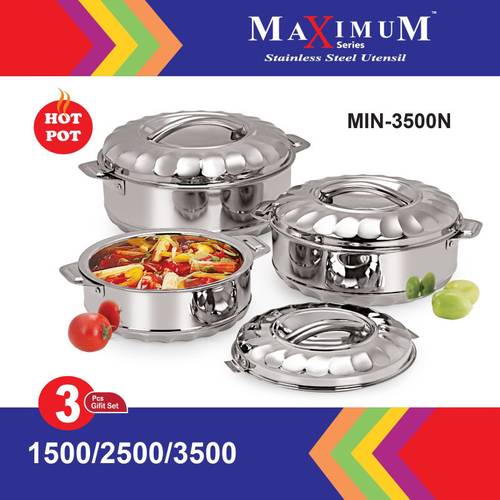 3-piece stainless steel food container set