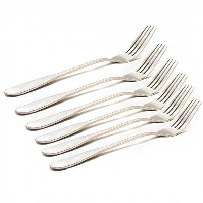 Set of 6-piece steel forks, large size