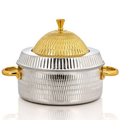 Al Saif Hania steel food container, silver-gold color, 5 litres