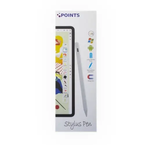 قلم ذكي بوينتس برو- يدعم جميع الاجهزة الذكية - منفذ تايب سي- أبيض