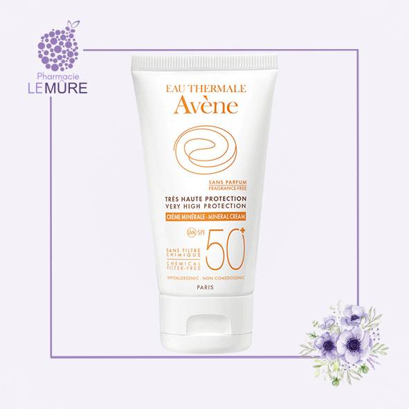 افين - منيرال كريم بمعامل حماية من الشمس SPF50  للبشرة الحساسة جدا 50ML 