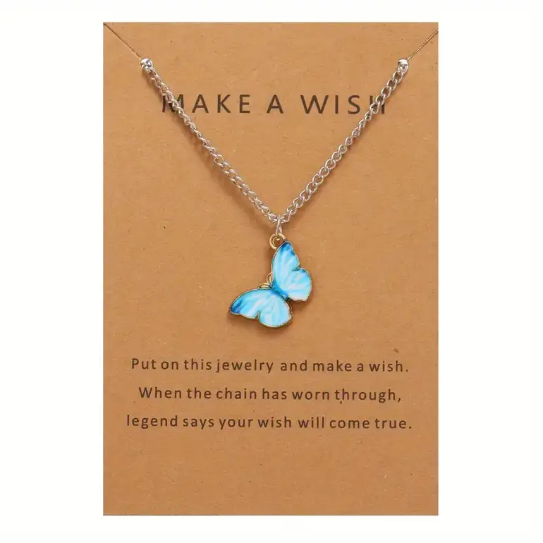 Baby Blue Butterfly Necklace