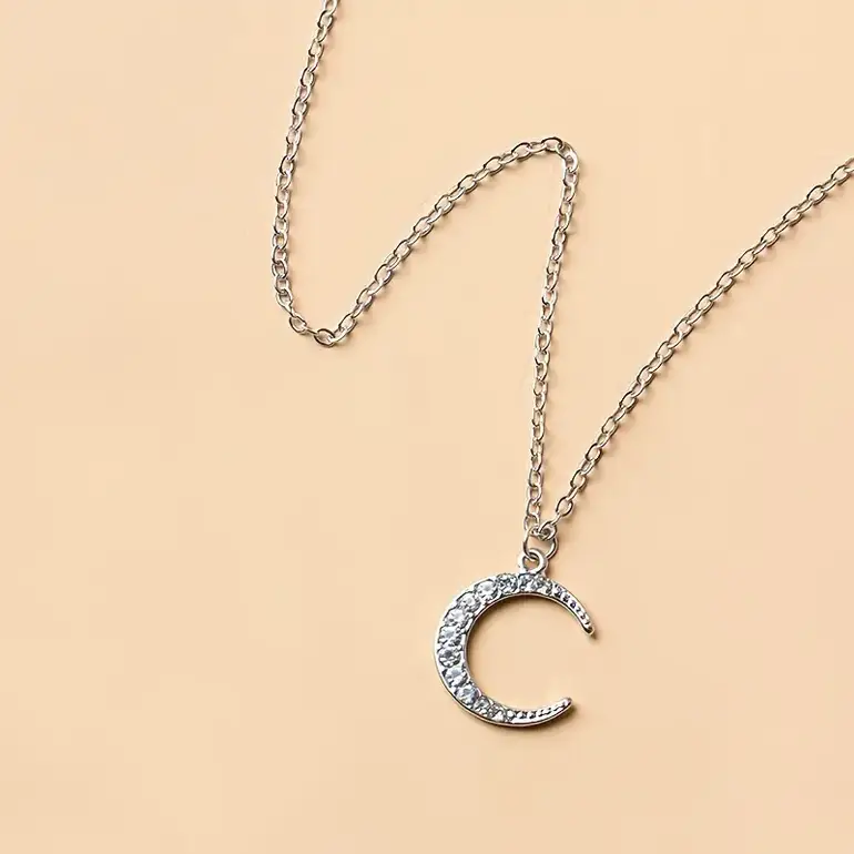 Moon silver Necklace