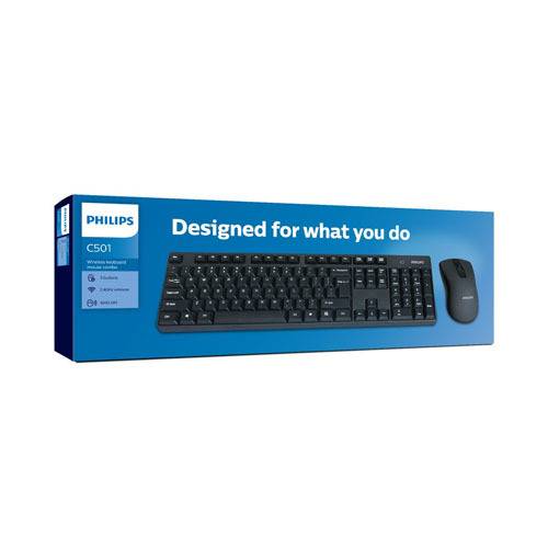 Philips Wireless Keyboard Mouse Combo C501 No.424E
