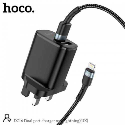 شاحن Lightning ثنائي المنافذ DC16 من هوكو رقم.1140E