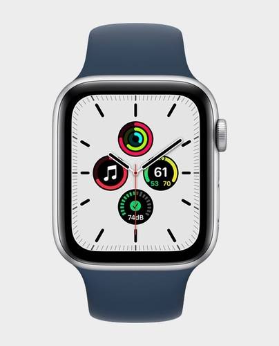 Apple Watch SE New MKQ43 GPS 44mm Silver Aluminum Case with Abyss Blue Sport Band No.929E Code- 315